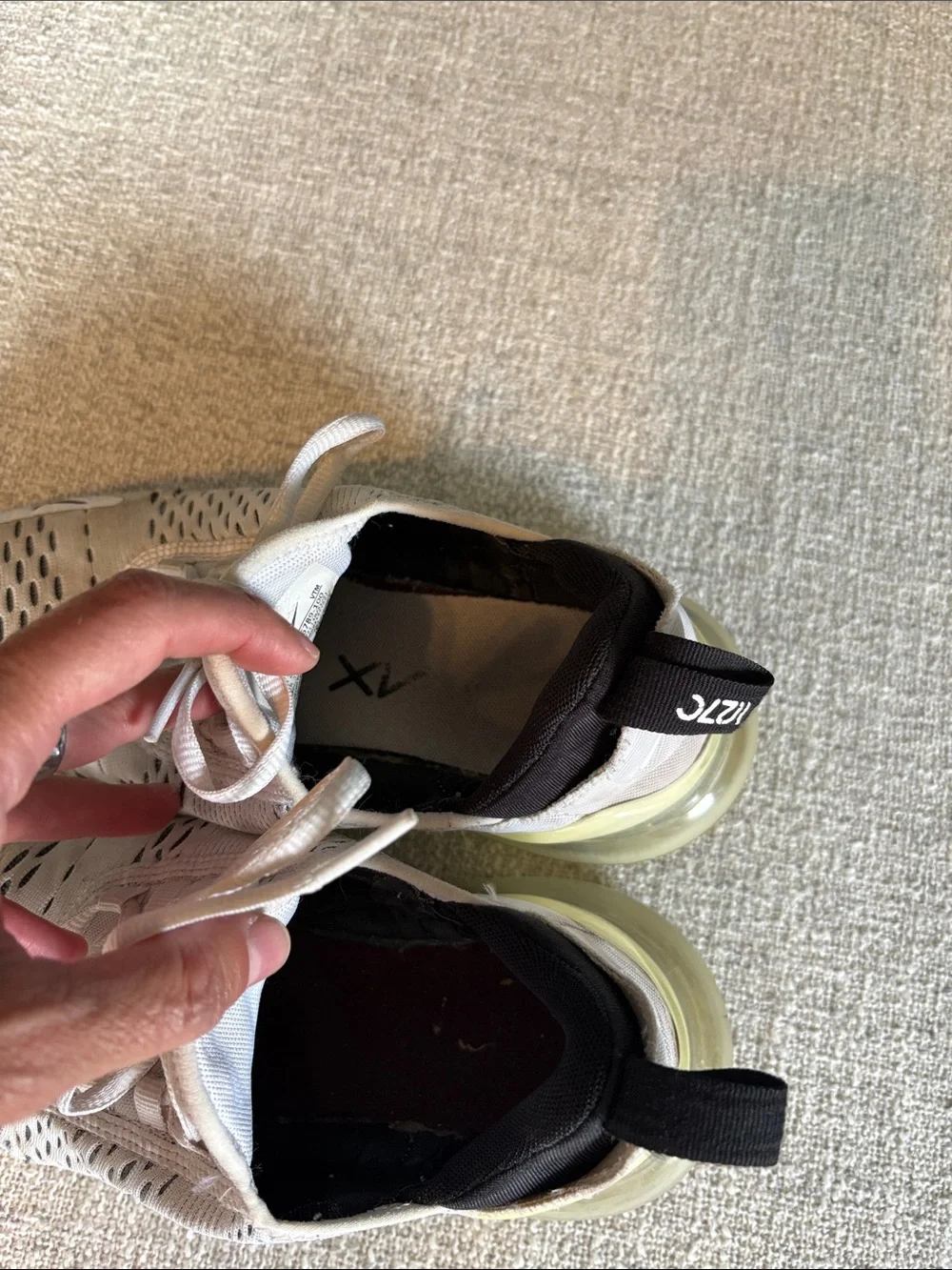 Nike White and Black Running Sneakers